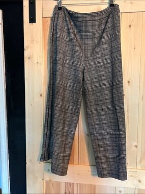 Lysse Black and Grey Plaid Wide-Leg Pants